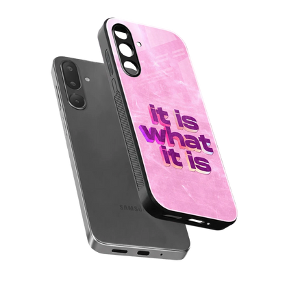 What It Is sleek samsung galaxy m16 5g cover with tempered glass back and TPU edges