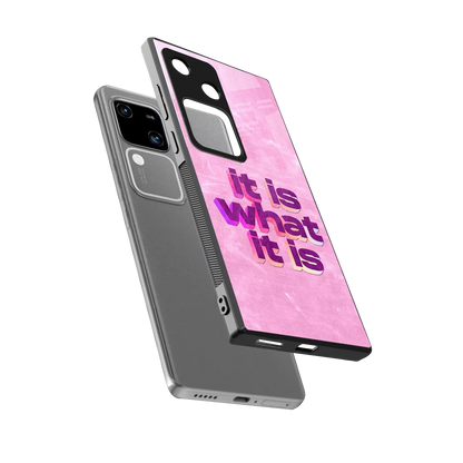What It Is sleek vivo v30 cover with tempered glass back and TPU edges