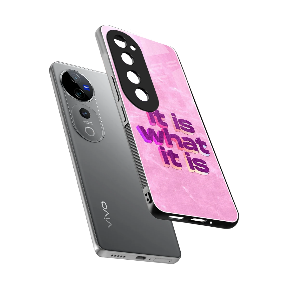 What It Is sleek vivo v40 pro cover with tempered glass back and TPU edges
