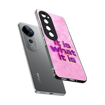 What It Is sleek vivo v40 pro cover with tempered glass back and TPU edges