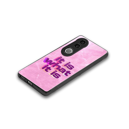 What It Is stylish phone case for vivo v50 | glossy glass and slim fit