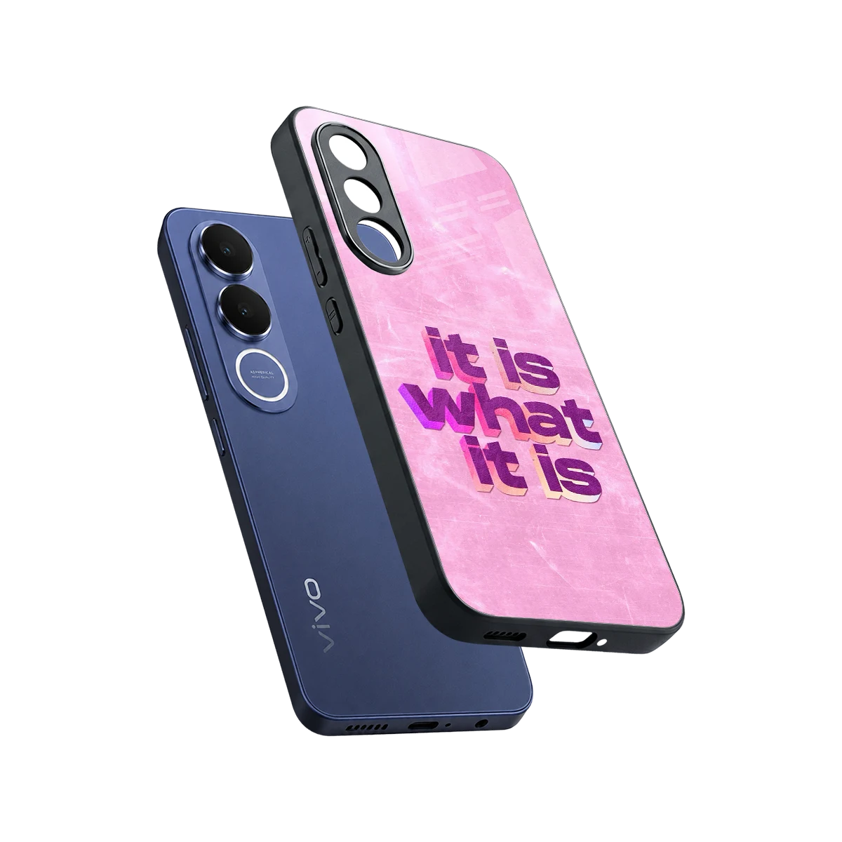 What It Is sleek vivo v70 fe cover with tempered glass back and TPU edges