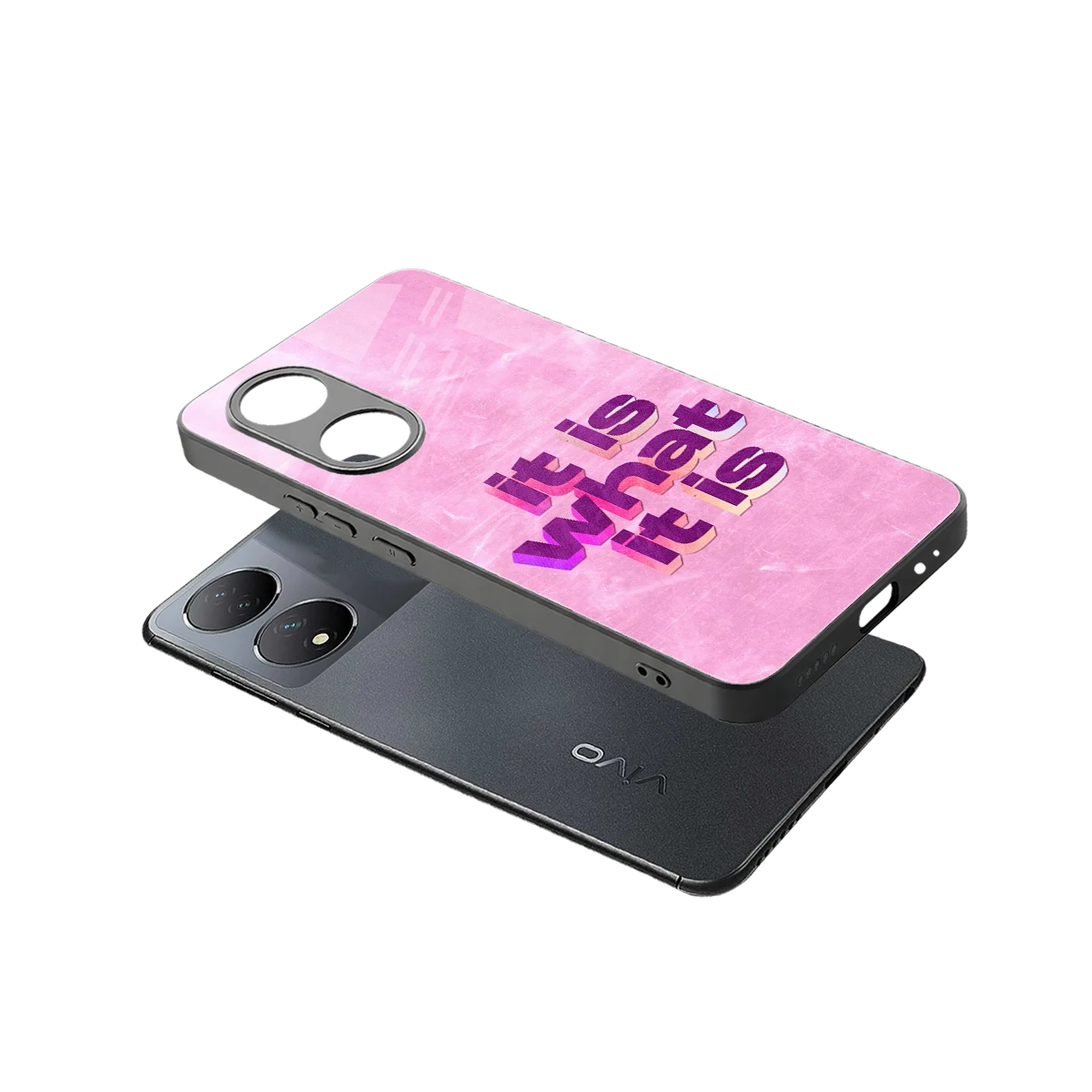 What It Is sleek Vivo-y100 cover with tempered glass back and TPU edges
