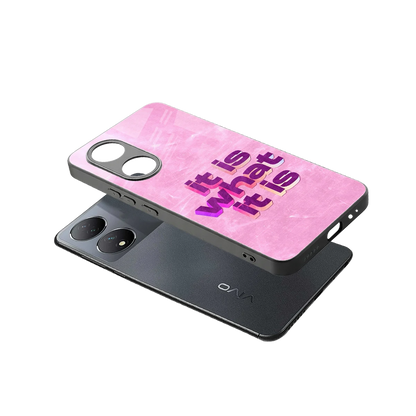 What It Is sleek Vivo-y100 cover with tempered glass back and TPU edges