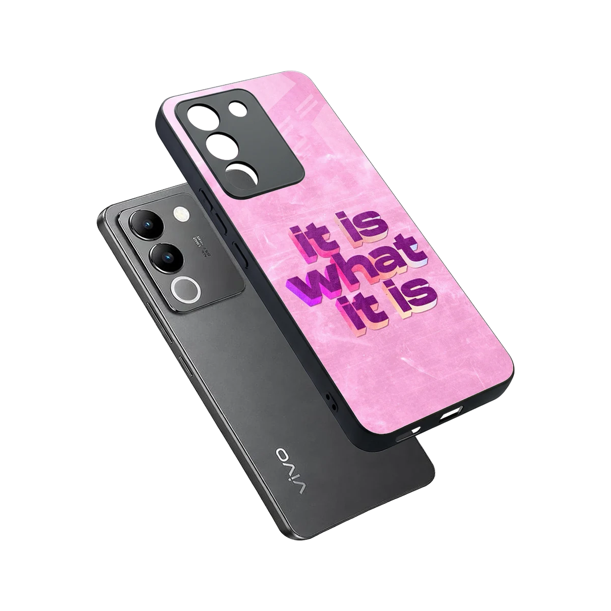 What It Is sleek vivo y200 5g cover with tempered glass back and TPU edges