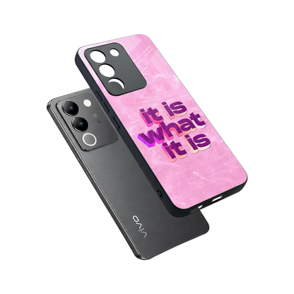 What It Is sleek vivo y200 5g cover with tempered glass back and TPU edges