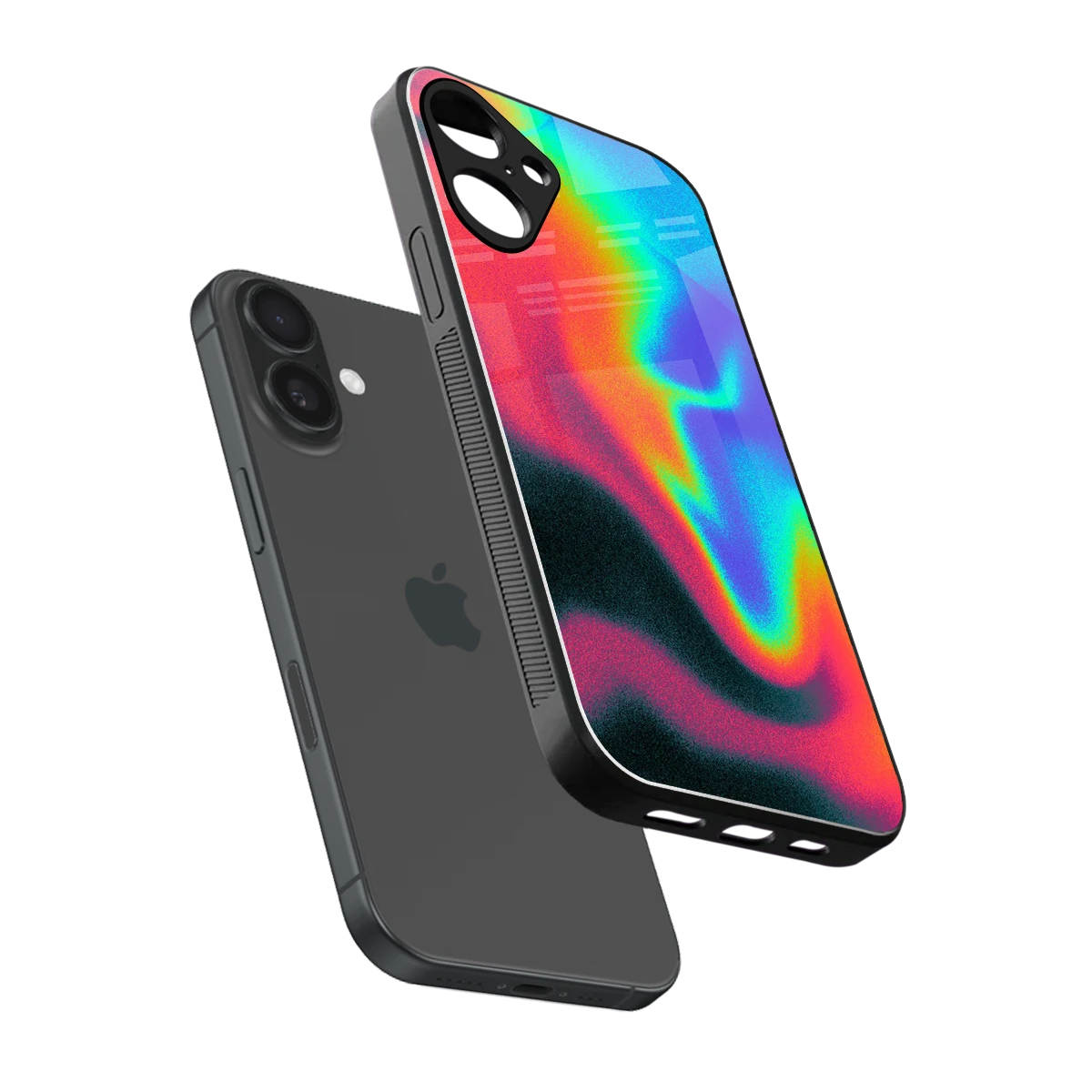 Whirlwind Aura sleek iphone 16 plus cover with tempered glass back and TPU edges