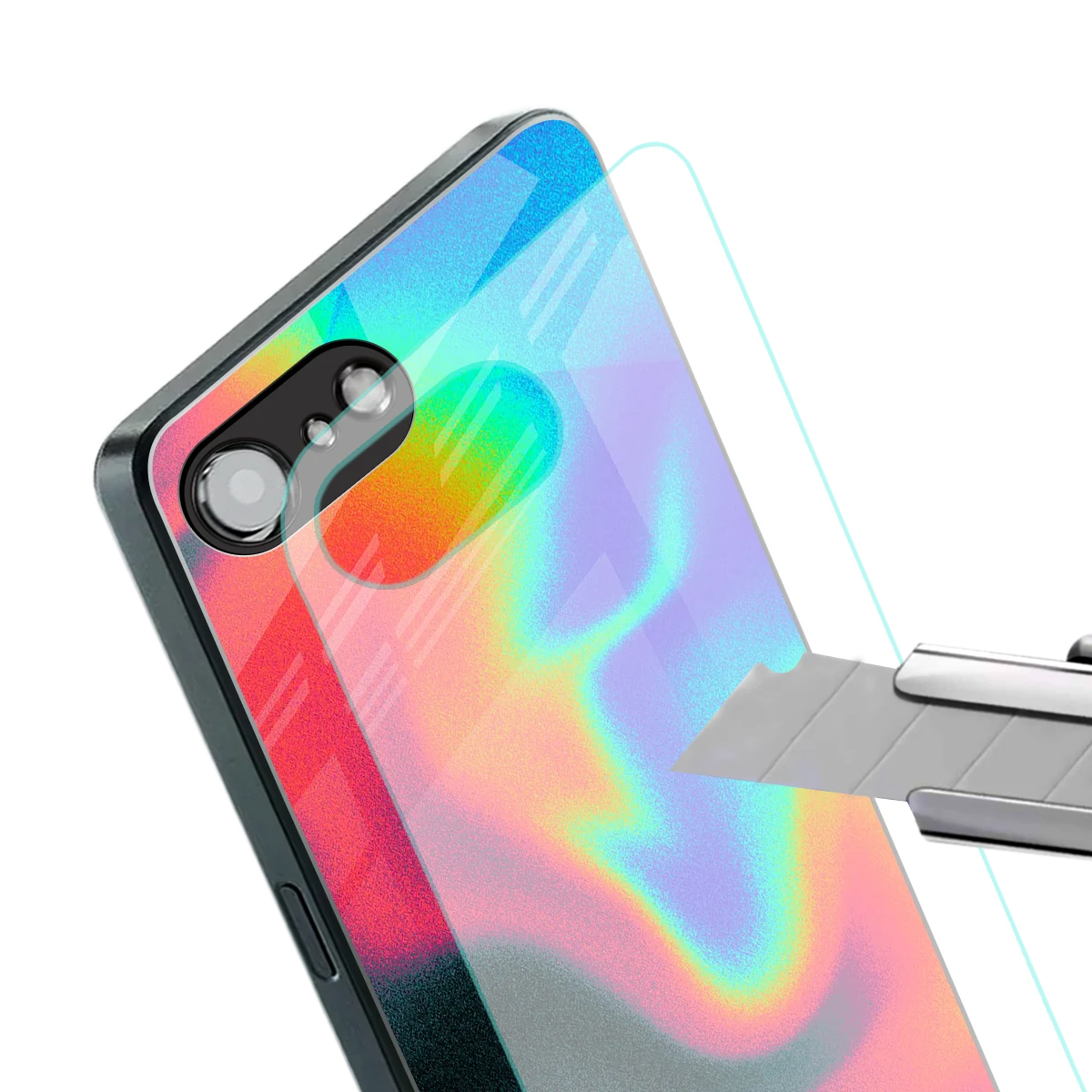 Whirlwind Aura stylish phone case for iphone 17e | glossy glass and slim fit
