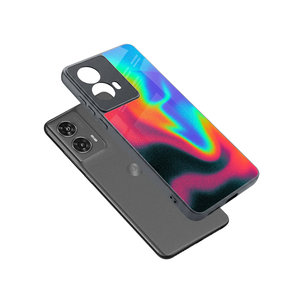 Whirlwind Aura sleek motorola edge 50 fusion cover with tempered glass back and TPU edges