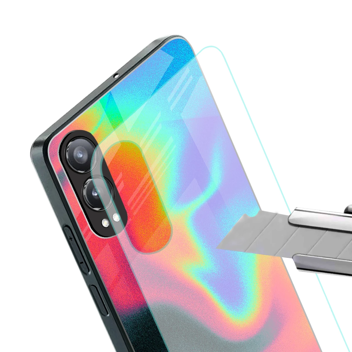 Whirlwind Aura stylish phone case for oneplus nord ce 4 lite | glossy glass and slim fit