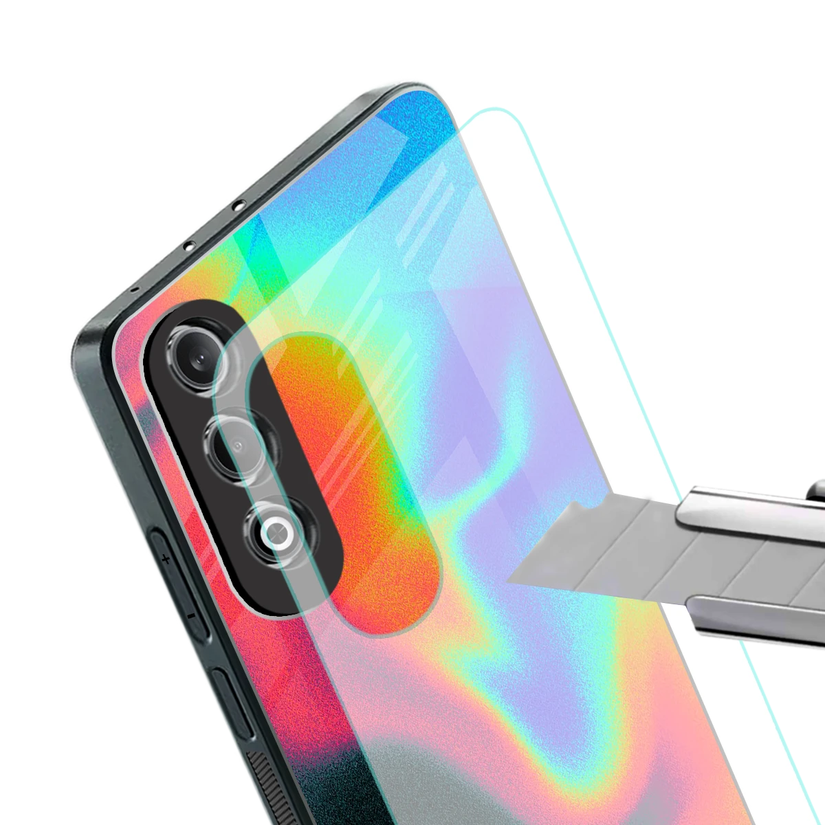 Whirlwind Aura stylish phone case for oneplus nord ce 4 | glossy glass and slim fit