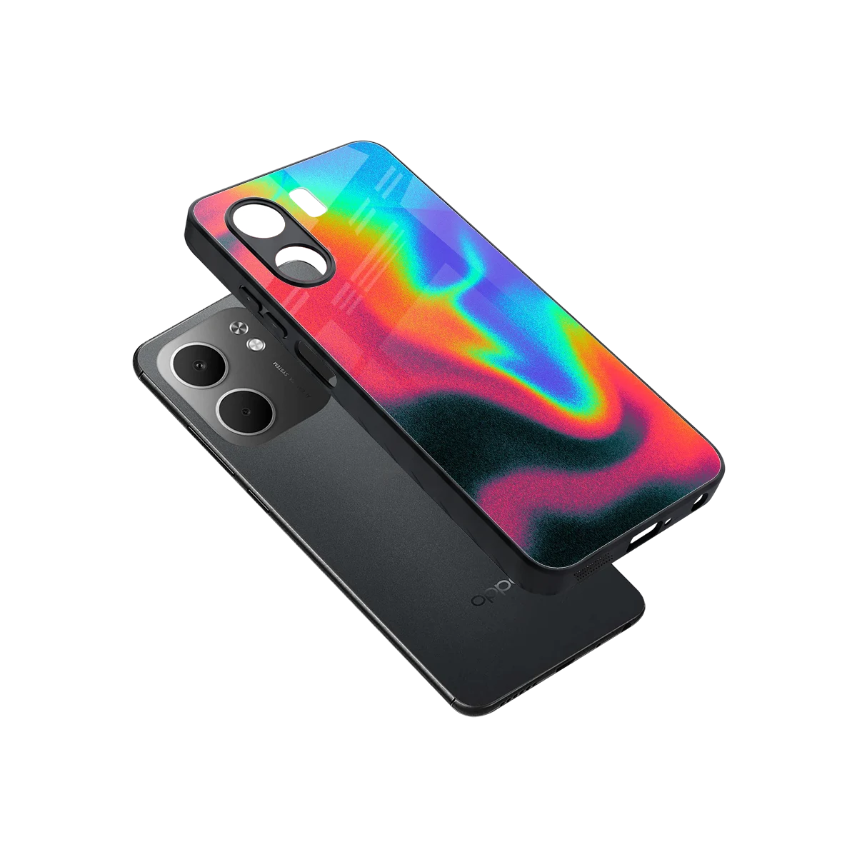 Whirlwind Aura sleek oppo a5x 5g cover with tempered glass back and TPU edges