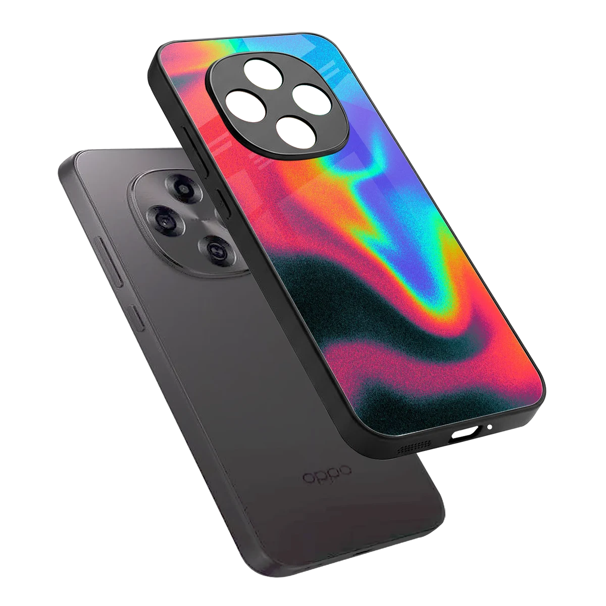 Whirlwind Aura sleek oppo f31 pro 5g cover with tempered glass back and TPU edges