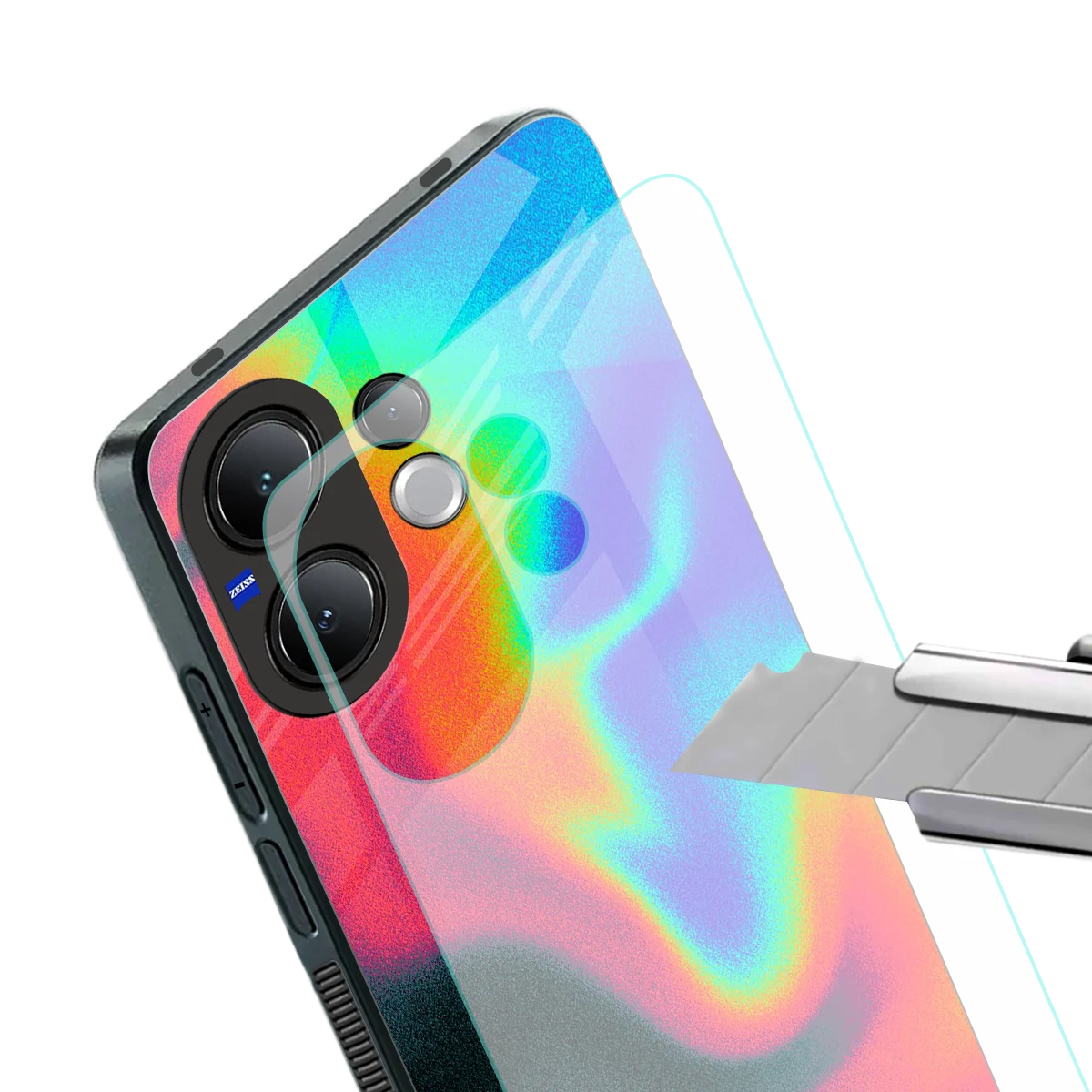 Whirlwind Aura stylish phone case for vivo v60 | glossy glass and slim fit