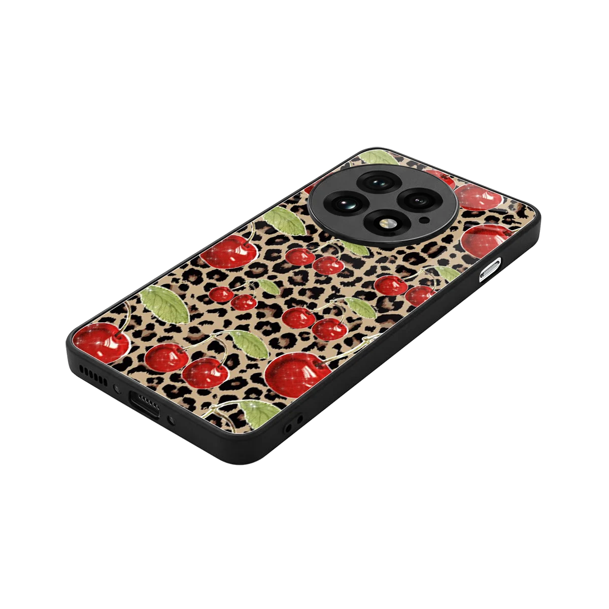 Wild Cherries stylish phone case for oneplus 13 | glossy glass and slim fit