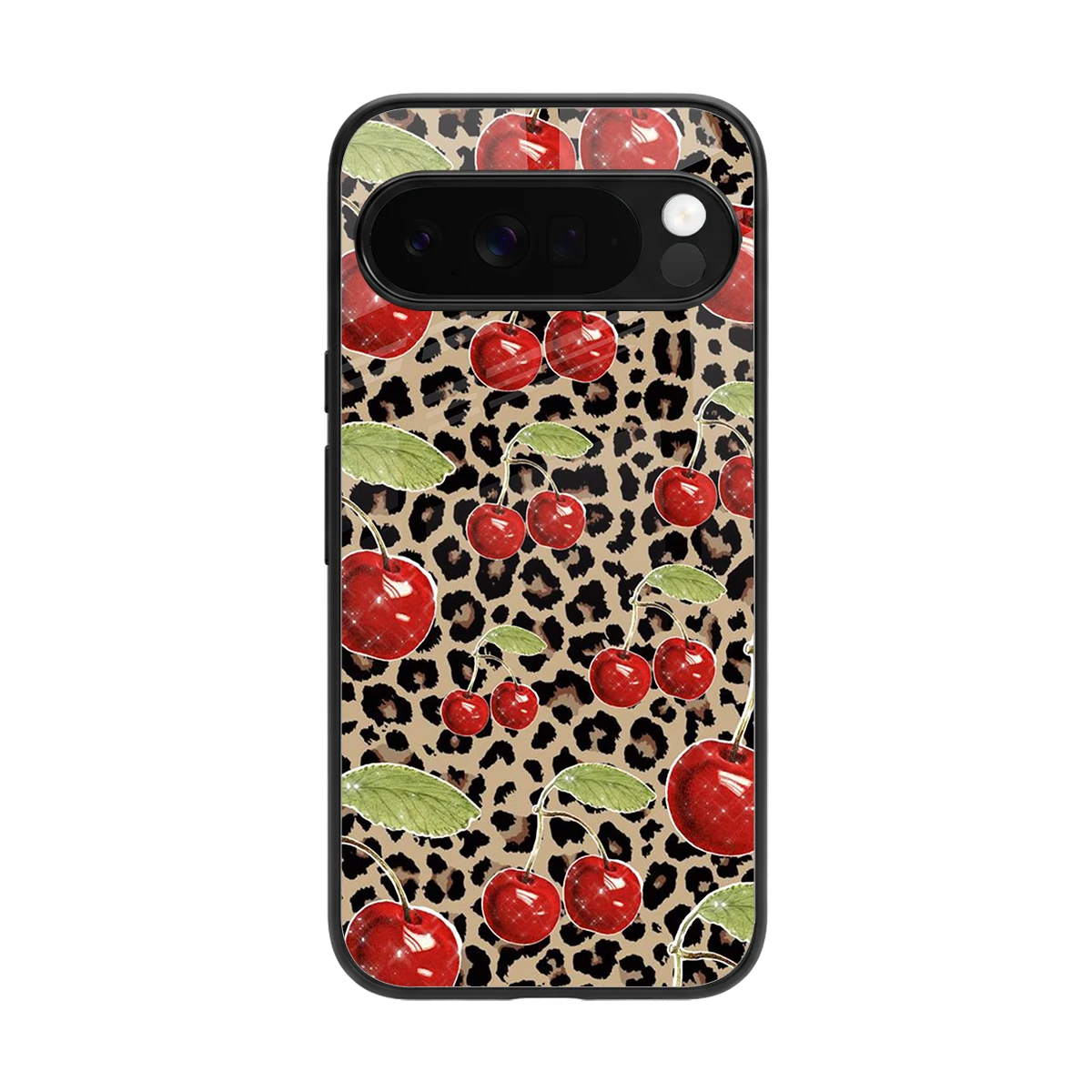 Wild Cherries back phone cover | glass case for google pixel 10 pro xl