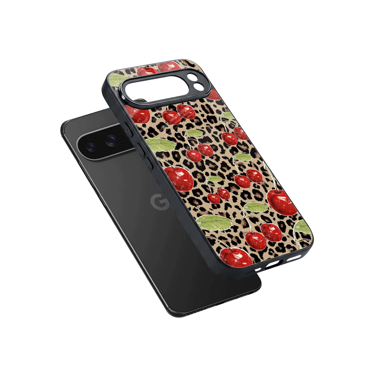 Wild Cherries sleek google pixel 10 pro xl cover with tempered glass back and TPU edges