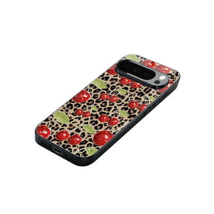 Wild Cherries stylish phone case for google pixel 10 pro xl | glossy glass and slim fit