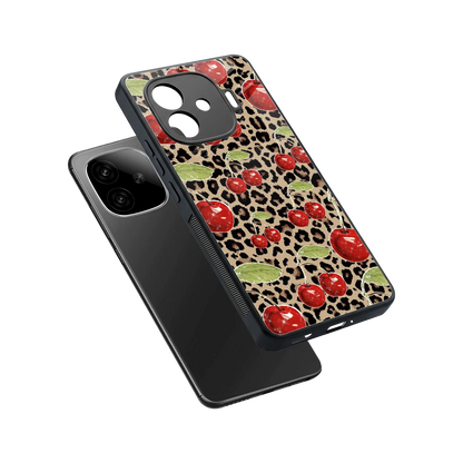 Wild Cherries sleek iqoo neo 10r 5g cover with tempered glass back and TPU edges