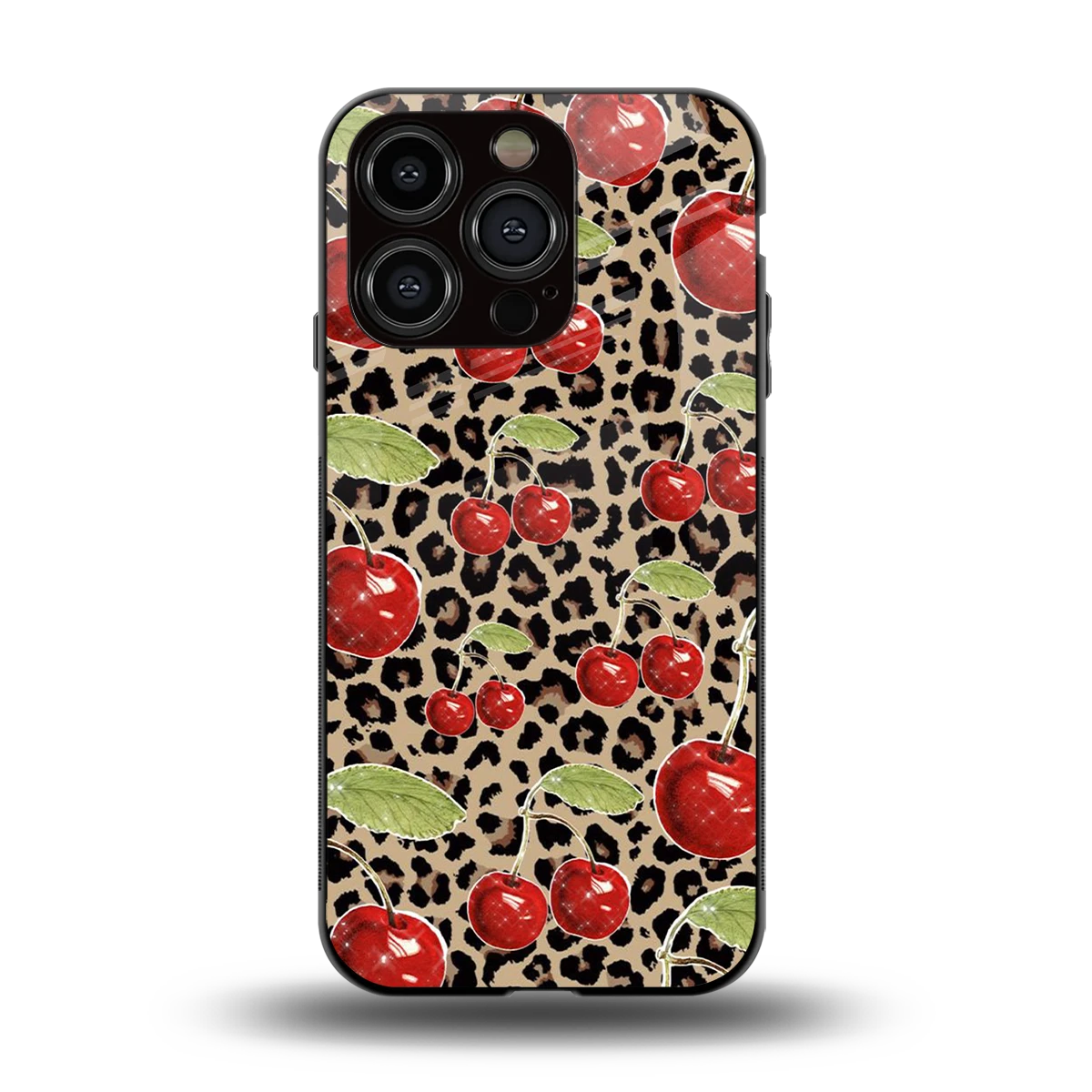 Wild Cherries back phone cover | glass case for iphone 13 pro