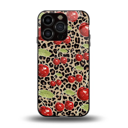 Wild Cherries back phone cover | glass case for iphone 13 pro