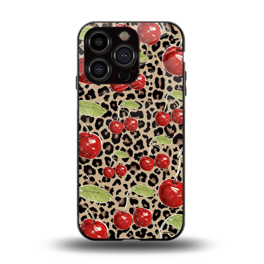 Wild Cherries back phone cover | glass case for iphone 13 pro