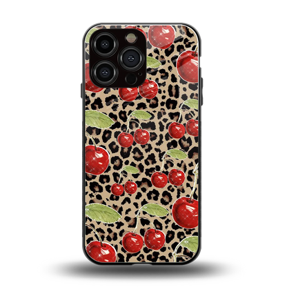Wild Cherries back phone cover | glass case for iphone 15 pro max