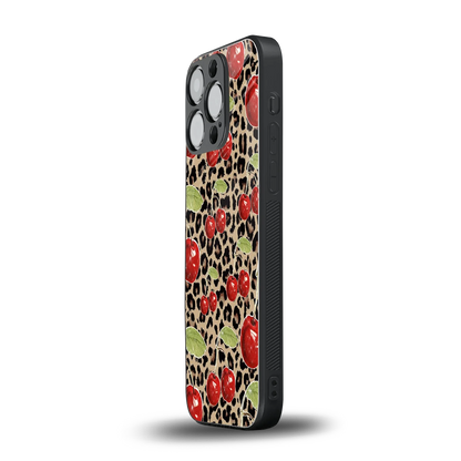 Wild Cherries iphone 15 pro mobile cover | shockproof glass phone case