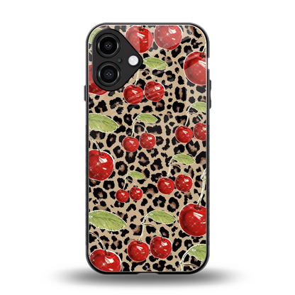 Wild Cherries back phone cover | glass case for iphone 16 plus