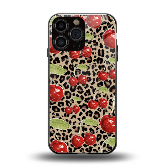 Wild Cherries back phone cover | glass case for iphone 16 pro max