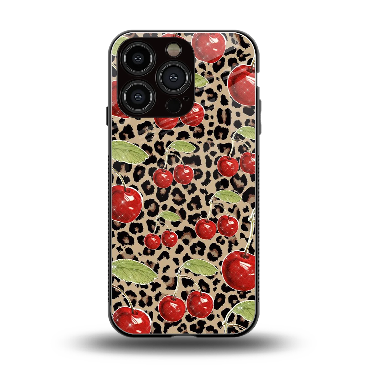 Wild Cherries back phone cover | glass case for iphone 16 pro