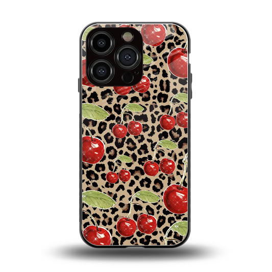 Wild Cherries back phone cover | glass case for iphone 16 pro