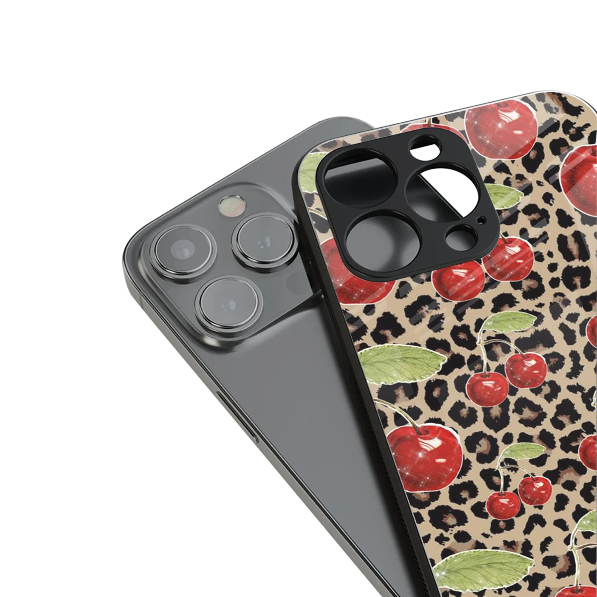 Wild Cherries stylish phone case for iphone 16 pro max | glossy glass and slim fit