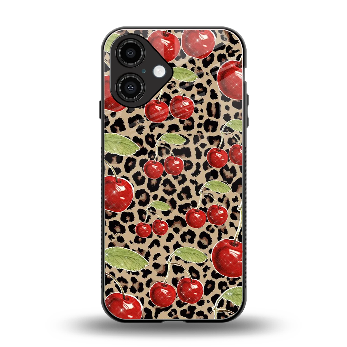 Wild Cherries back phone cover | glass case for iphone 16