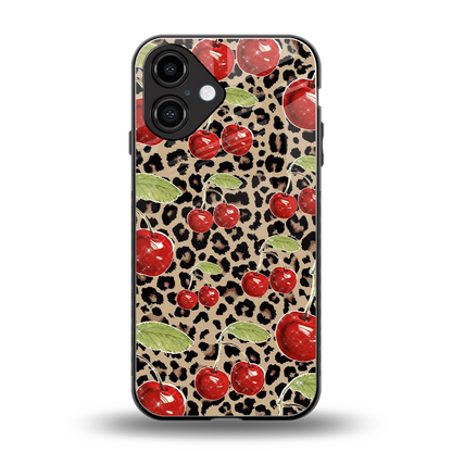 Wild Cherries back phone cover | glass case for iphone 16