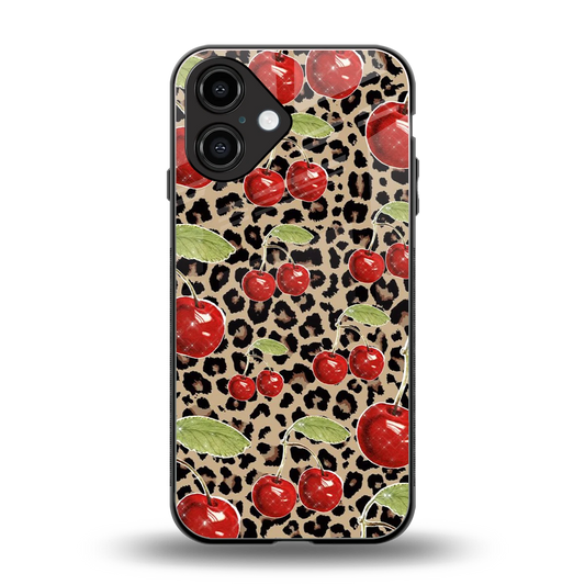 Wild Cherries back phone cover | glass case for iphone 16