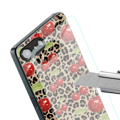 Wild Cherries stylish phone case for iphone 16e | glossy glass and slim fit