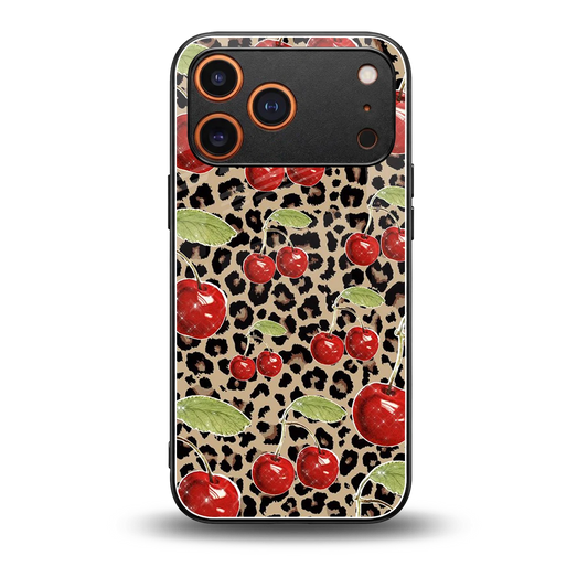 Wild Cherries back phone cover | glass case for iphone 17 pro
