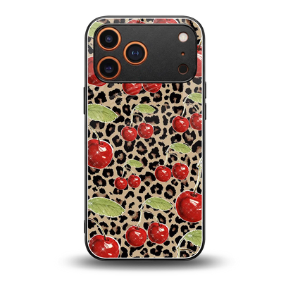Wild Cherries back phone cover | glass case for iphone 17 pro max