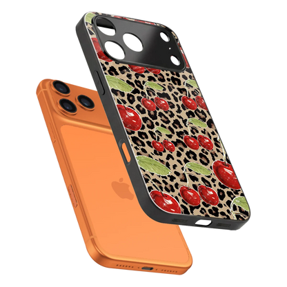 Wild Cherries sleek iphone 17 pro max cover with tempered glass back and TPU edges