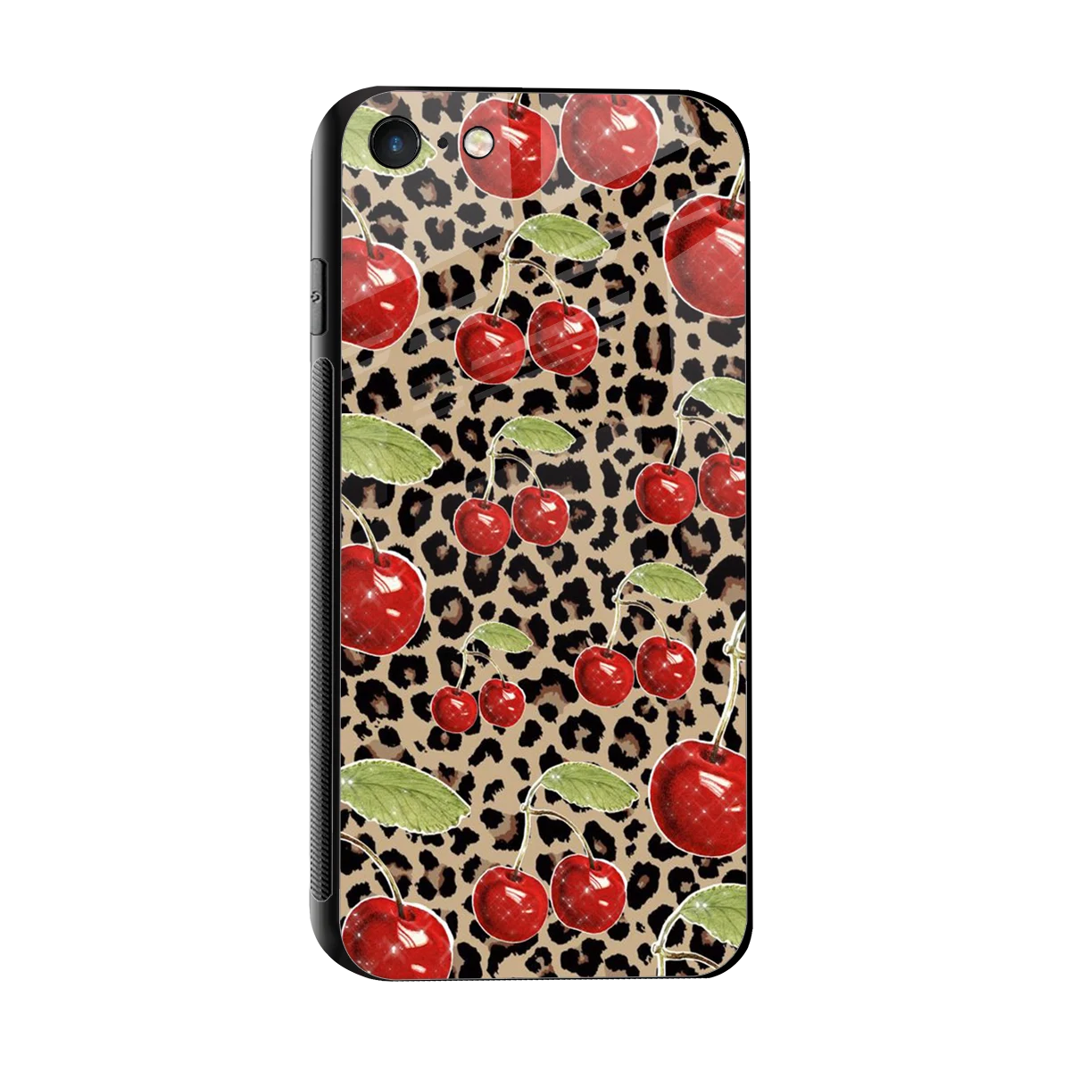 Wild Cherries sleek iphone 7 cover with tempered glass back and TPU edges