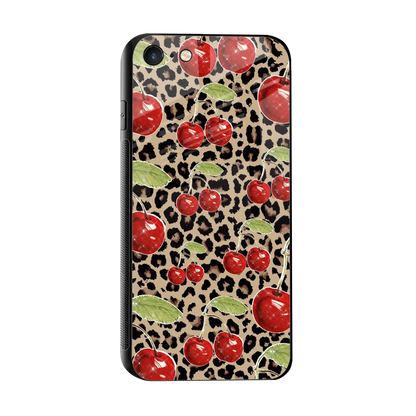 Wild Cherries sleek iphone 7 cover with tempered glass back and TPU edges