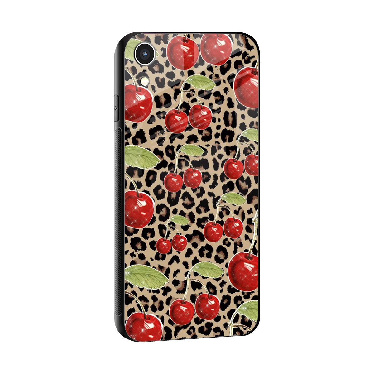 Wild Cherries sleek iphone xr cover with tempered glass back and TPU edges