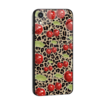 Wild Cherries sleek iphone xr cover with tempered glass back and TPU edges