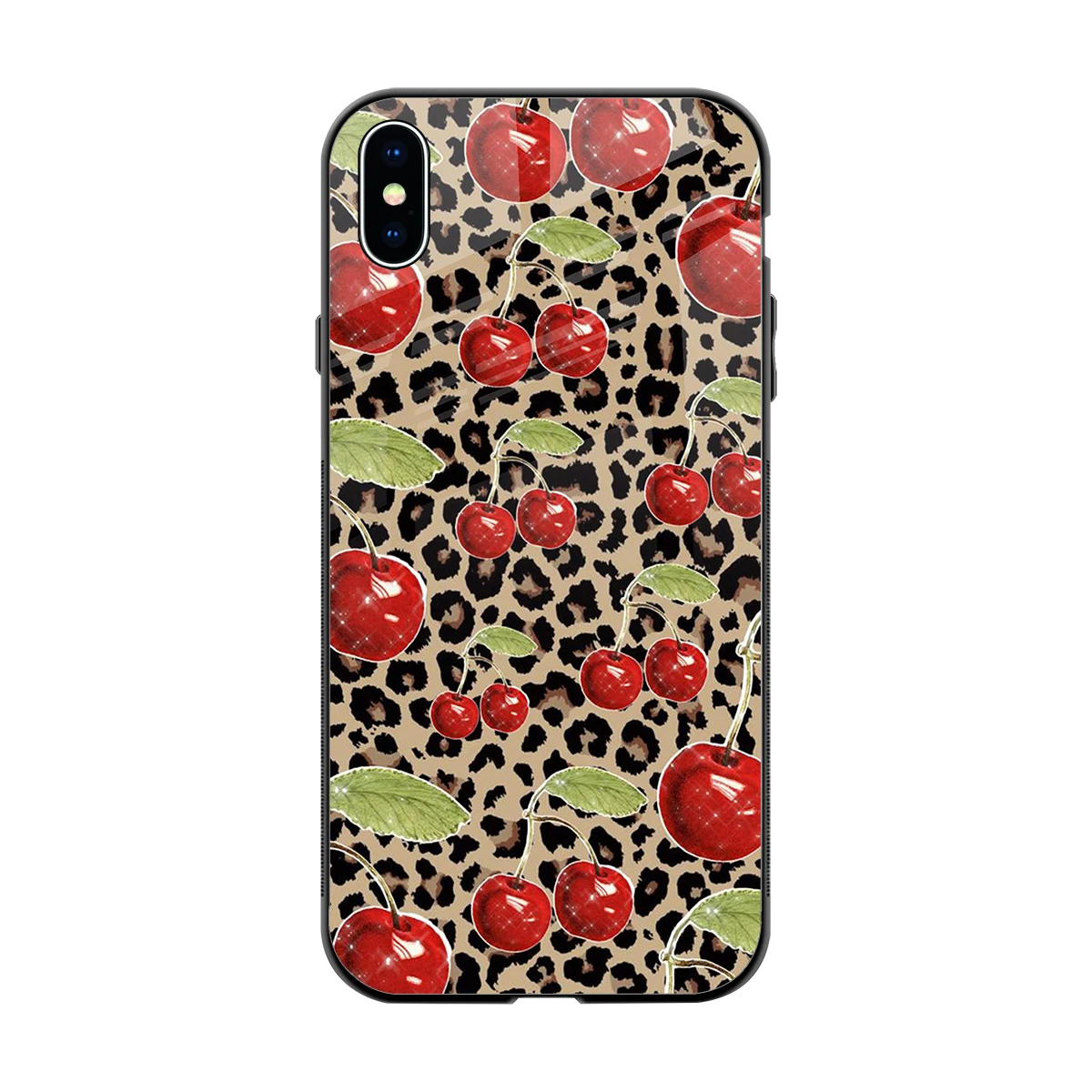 Wild Cherries back phone cover | glass case for iphone xs max