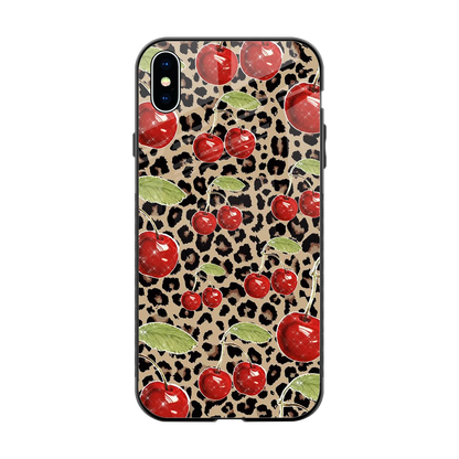 Wild Cherries back phone cover | glass case for iphone xs max