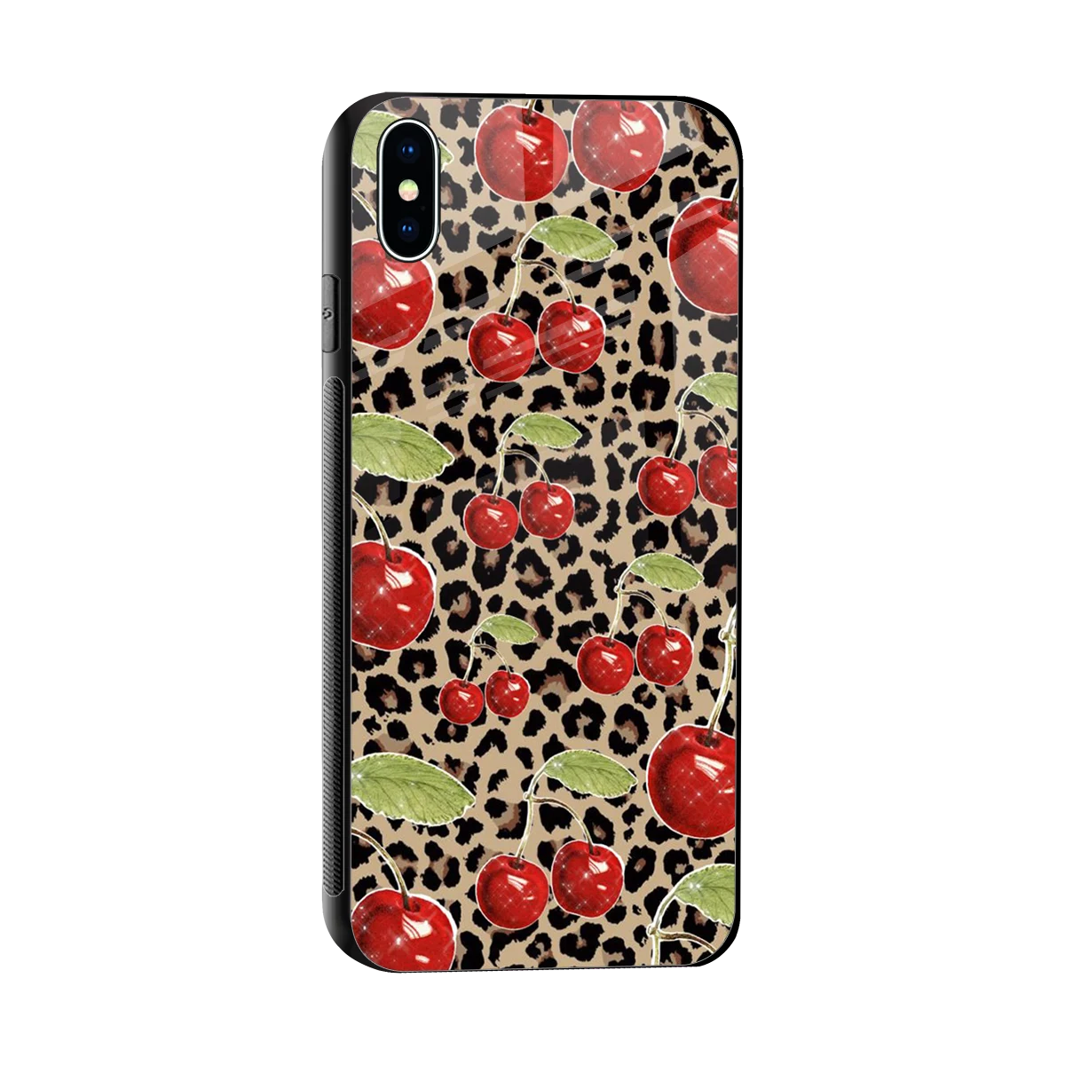Wild Cherries sleek iphone xs max cover with tempered glass back and TPU edges