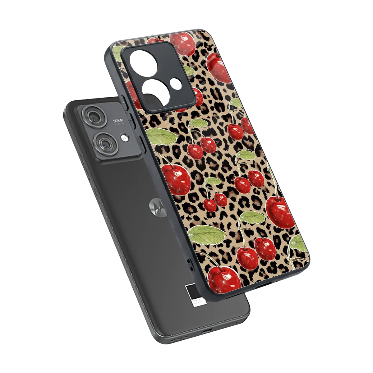 Wild Cherries sleek motorola edge 40 neo 5g cover with tempered glass back and TPU edges