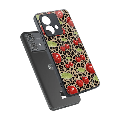 Wild Cherries sleek motorola edge 40 neo 5g cover with tempered glass back and TPU edges