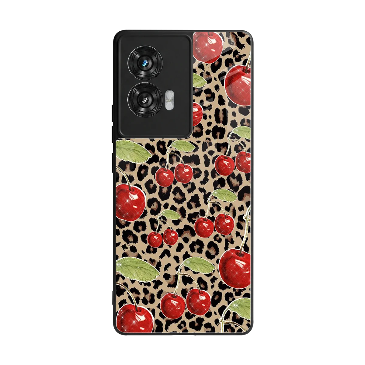 Wild Cherries back phone cover | glass case for motorola edge 50 fusion